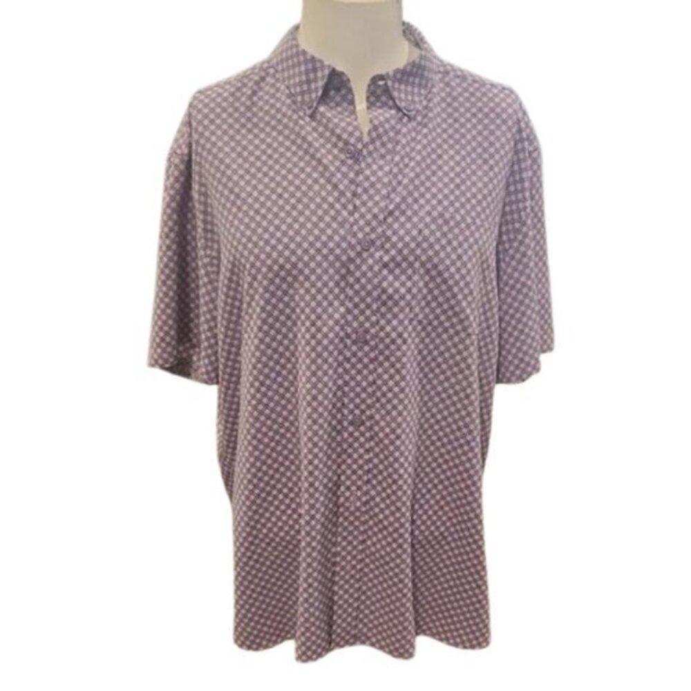 [Johnston & Murphy] Men's Blue Patterned Shirt - Size XL